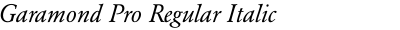 Garamond Pro Regular Italic